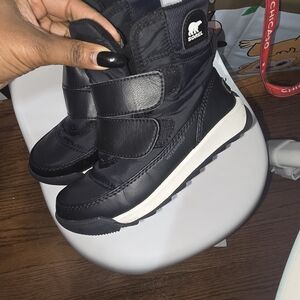 Sorel Kids Black and White Snow Boots
